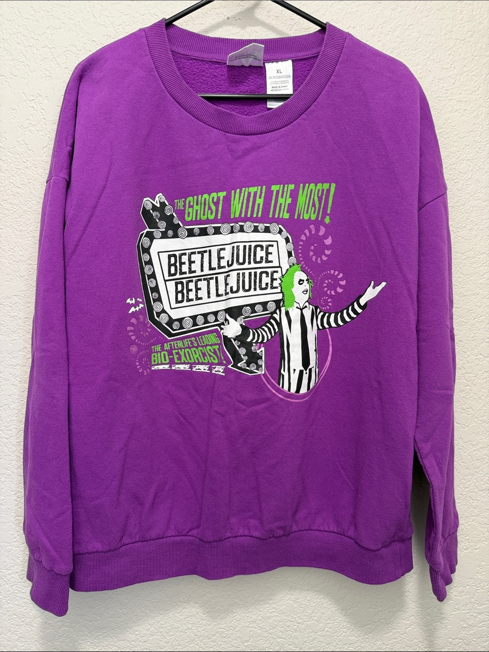 Beetlejuice Graphic Crewneck Sweatshirt - Purple